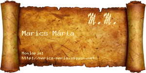 Marics Mária névjegykártya